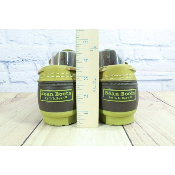 LL Bean Boots Rubber Moc Nubuck Green Brown Waterproof Unlined Size 7 M - Picture 6 of 10